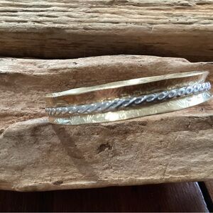 Brass and sterling Silver bangle spinners bracelet